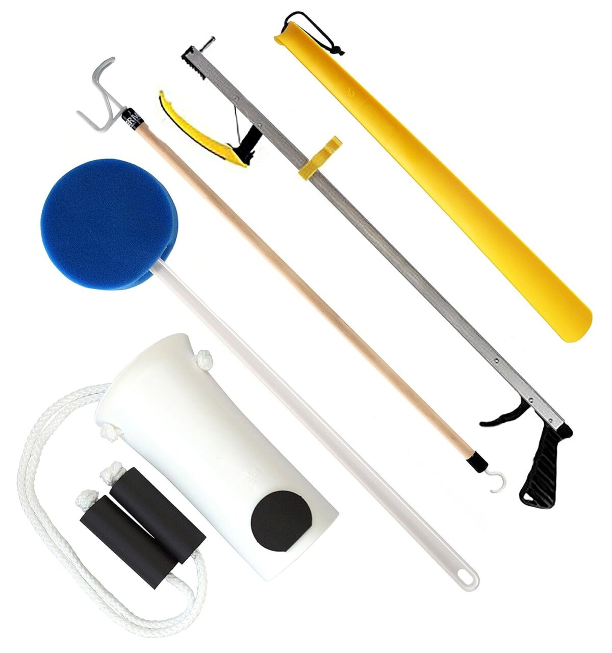 RMS Deluxe 5 Piece Set Hip Kit - Ideal for Recovering from Hip Replacement, Knee or Back Surgery, Mobility Tool for Moving and Dressing (26 Inch Reacher) - Image 1