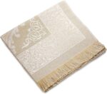 ihvan Online Muslim Prayer Rug and Beads with Portable Elegant Fabric Bag, Janamaz, Sajadah, Soft Islamic Prayers Rug, Islamic Gifts for Eid Ramadan, Travel Prayer Carpet Mat, Taffeta Fabric, Ecru - Image 8