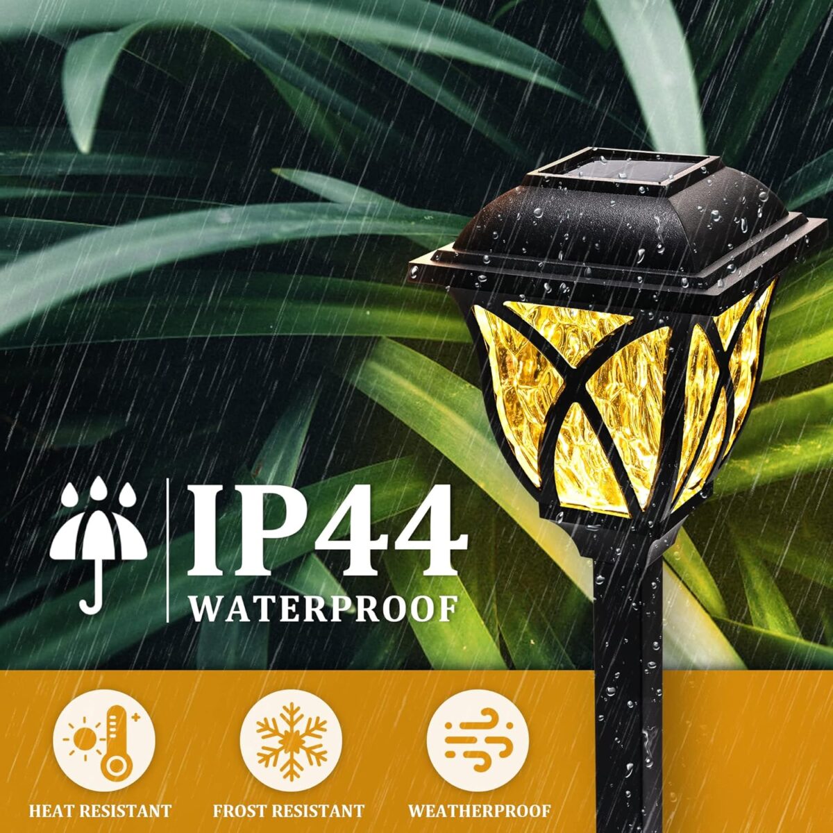 GIGALUMI Solar Lights Outdoor Waterproof, 6 Pack LED Solar Garden Lights, Solar Lights for Outside, Garden Decor for Yard, Patio, Landscape, Planter, Walkway (Warm White) - Image 6
