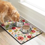 Dog Food Mats for Floors, Absorbent Quick Dry Pet Cat Food Mat, Dog Bowl Mats for Food and Water Dispenser Mat, Eco-Friendly Dog Accessories Pet Supplies 16"x24" - Image 2