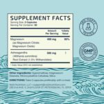 Magnesium Ashwagandha | Calming Magnesium Supplement for Adults | Relax, Rest, Calm Mood & Sleep Support | Mag Citrate & Oxide 400 mg + Ashwagandha 500 mg | Muscle Health & Stress Relief | 120 Ct - Image 6