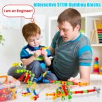 Kids STEM Building Toys for 3 4 5 6 7 8+ Year Old Boy Girl Birthday Gift, 125 Pcs Preschool Classroom Educational Building Blocks Stem Kits Activities Ages 3-5 4-8 5-7 6-8 Engineering Creative Games - Image 3