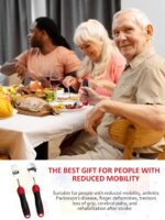 Adaptive Utensils, Weighted Special Supplies Spoon Fork Set, Weak Hand Grip & Handicapped & Parkinsons Aids for Living, Arthritis for Hand Tremors, Travel Eating Utensils for Disabled, Elderly, Adults - Image 7