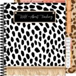 Schoolgirl Style Simply Safari Teacher Planner, 8" x 11" Undated Teacher Planner With Planner Stickers, Leopard Print Teacher Lesson Planner for Classroom Organization and Animal Print Classroom Décor