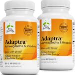 Terry Naturally Adaptra - Supplement to Support Adrenal Health - Ashwagandha Supplement with Rhodiola Rosea Extract - Herbal Supplement to Support Energy & Concentration - 60 Capsules (Pack of 2)