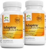 Terry Naturally Adaptra - Supplement to Support Adrenal Health - Ashwagandha Supplement with Rhodiola Rosea Extract - Herbal Supplement to Support Energy & Concentration - 60 Capsules (Pack of 2)
