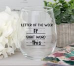 Sight Words 15 oz Wine Glass - Teacher Appreciation Gifts - Best New Teacher Gift Idea for Women, Funny Back to School Present from Students, Thank you Gifts for Coworker Retirement Birthday Christmas - Image 2