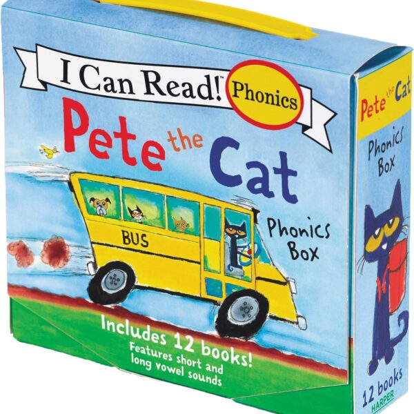 Pete the Cat 12-Book Phonics Fun!: A Box of 12 Mini-Books Featuring Short and Long Vowel Sounds (My First I Can Read)
