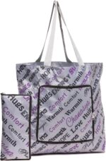 Chanasya 5-Piece Warm Hugs Positive Energy Healing Thoughts Comfort Caring Message Print Combo Gift Pack Throw Blanket, Neck Pillow, Eye Mask, Tote Bag, Socks - for Women Men Cancer Hospital Aubergine - Image 7