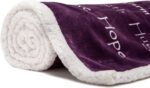 Chanasya 5-Piece Warm Hugs Positive Energy Healing Thoughts Comfort Caring Message Print Combo Gift Pack Throw Blanket, Neck Pillow, Eye Mask, Tote Bag, Socks - for Women Men Cancer Hospital Aubergine - Image 5