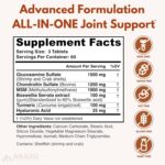 Arazo Nutrition Glucosamine Chondroitin Turmeric Msm Boswellia - Joint Support Supplement for Relief 180 Tablets for Bones, Back, Knees, Hands (180 Tablets) - Image 2