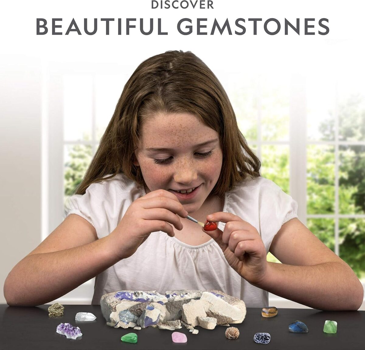 NATIONAL GEOGRAPHIC Mega Gemstone Dig Kit – Dig Up 15 Real Gemstones and Crystals, Science Kit for Kids, Gem Digging Kit, Gift for Girls and Boys, Mining Kit, Rock Collection - Image 5