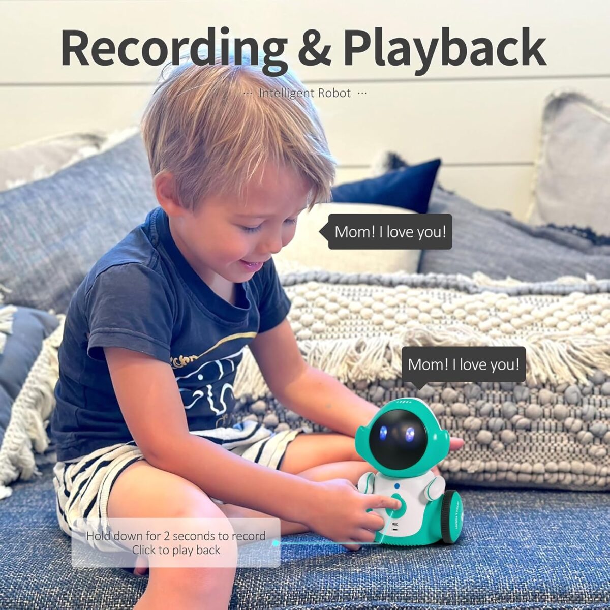 GILOBABY Robot Toys, Rechargeable Smart Talking Robots for Kids, Intelligent Robot with Voice Controlled Touch Sensor, Singing, Dancing, Recording, Repeat, Birthday Gifts for Boys Ages 6+ Years - Image 2