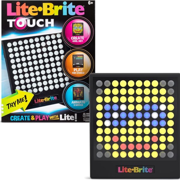 Lite-Brite Touch - Create, Play and Animate - Light Up Portable Stem Sensory Learning Toy, Creative Art Stem Toy for Girls, Boys, Unisex, Toddler, Holiday, Birthday, Gift, Ages 6+