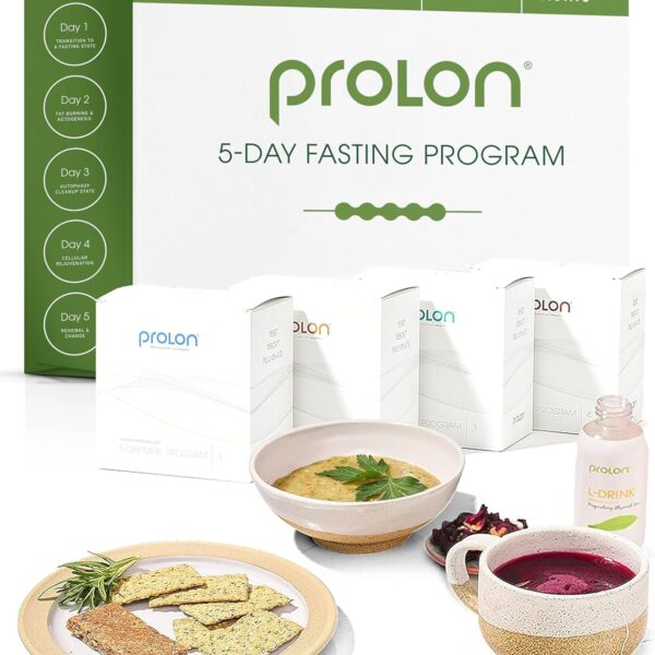 ProLon 5 Day Fasting Kit | Fasting Program for Women & Men | Developed to Not Break Your Fast | Low Calorie Pre Made Meals & Snacks | Plant Based Ingredients for Diet Support | Version 1 Kit