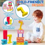 20Pcs Wooden Number Building Blocks, Montessori Number Blocks Math Learning Toys for Kids Digital Educational Counting Toys Learning Toys for Parent-Child Interaction Social Skills Development - Image 4