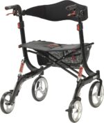 Drive Medical 10266HD-BK Nitro Heavy Duty Foldable Rollator Walker with Seat, Black - Image 4