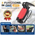 4 in 1 Car Door Handle Assist for Elderly 2PCS - Multifunction Car Transfer Aid - Help Elderly Get Out of Car, Auto Cane Portable Vehicle Support Handle for Seniors, Handicapped, Max 450 Pounds - Image 4