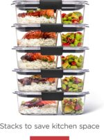 Rubbermaid Brilliance Meal Prep Containers, 2-Compartment Food Storage Containers, 2.85 Cup, 5-Pack - Image 8