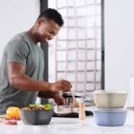 Bentgo Prep - 1-Compartment Bowls with Custom Fit Lids - Reusable, Microwaveable, Durable BPA-Free, Freezer and Dishwasher Safe Meal Prep Food Storage Containers - 10 Bowls & 10 Lids (Graphite) - Image 4