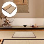 Bamboo Rug Woven Straw Seat Cushion Japanese Style Rattan Futon Sitting Pad Tatami Floor Pillow for Zen Garden Yoga Practice or Buddha Meditation Light Brown Japanese Tatami Mat - Image 7