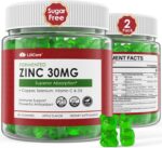 Zinc Gummies + Copper, Selenium, Vitamin C & D3, Fermented Zinc Supplements for Women and Men with Elderberry for Daily Immune Support, Powerful Antioxidant, High Absorption, Vegan, Sugar Free, 2 Pack