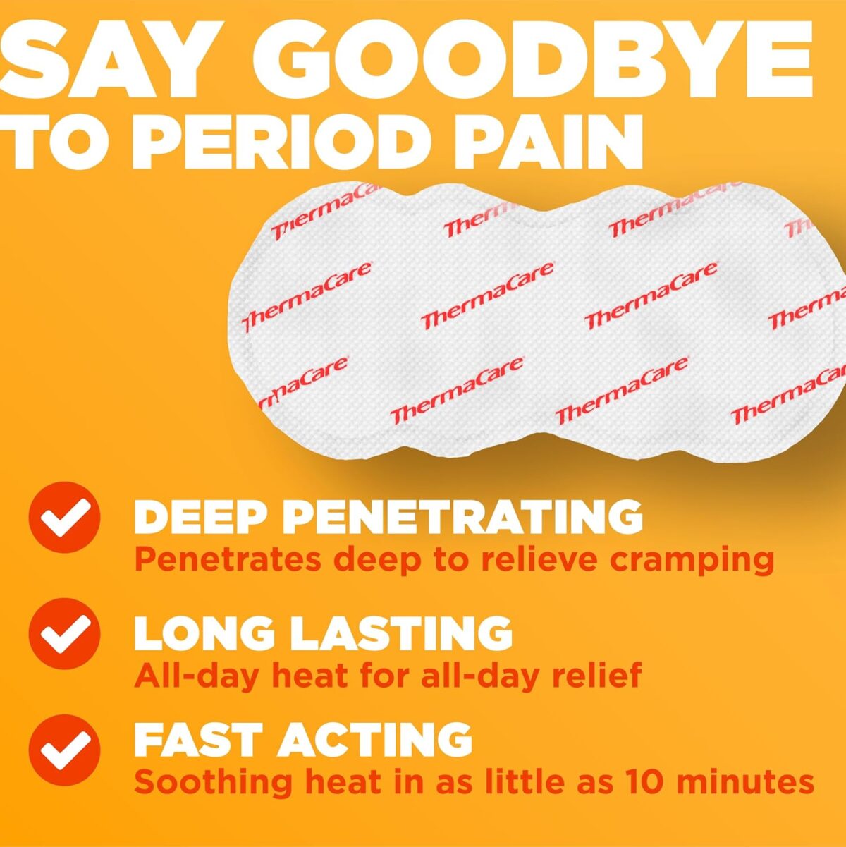 ThermaCare Portable Menstrual Heating Pad, Adhesive Period Therapy Heat Patches for Cramps and Backache Relief, HSA/FSA Eligible & Approved, 6 Count - Image 6
