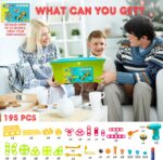 NXONE 195 PCS Educational STEM Toys for Boys and Girls Ages 3 4 5 6 7 8 9 10 Construction Building Blocks Toy Building Sets Kids Toys Creative Activities Games with Storage Box - Image 6