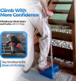 Stair Climbing Assist Cane – Stair Lift for Seniors, Mobile Stairlift, Half Step for Seniors, Portable Stair Lift for Elderly (Aluminum) - Image 7