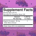 MaryRuth Organics Toddler Elderberry Syrup, USDA Organic Elderberry, Sugar Free Kids Immune Support Supplement for Ages 1-3 Years, Clean Label Project Verified®, Vegan, Non-GMO, Gluten Free, 1 Fl Oz - Image 2