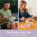 Bentgo Prep 60-Piece Meal Prep Kit - Reusable Food Containers 1-Compartment, 2-Compartment, & 3-Compartments for Healthy Eating - Microwave, Freezer, & Dishwasher Safe (Floral Pastels) - Image 3