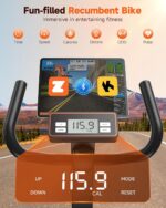 Niceday Recumbent Exercise Bike, Recumbent Bike for Home, Recumbent Stationary Bike 400LBS Weight Capacity, Magnetic Recumbent Bike with Smart APP, LCD Monitor, Heart Rate Handle - Image 8