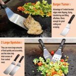 38PCS Griddle Accessories Kit, Professional Grill Tools Set for Outdoor Barbecue, Stainless Steel Griddle Spatula Set with Tongs, Smash Burger Press, Carry Bag, Perfect Grilling Gifts - Image 4
