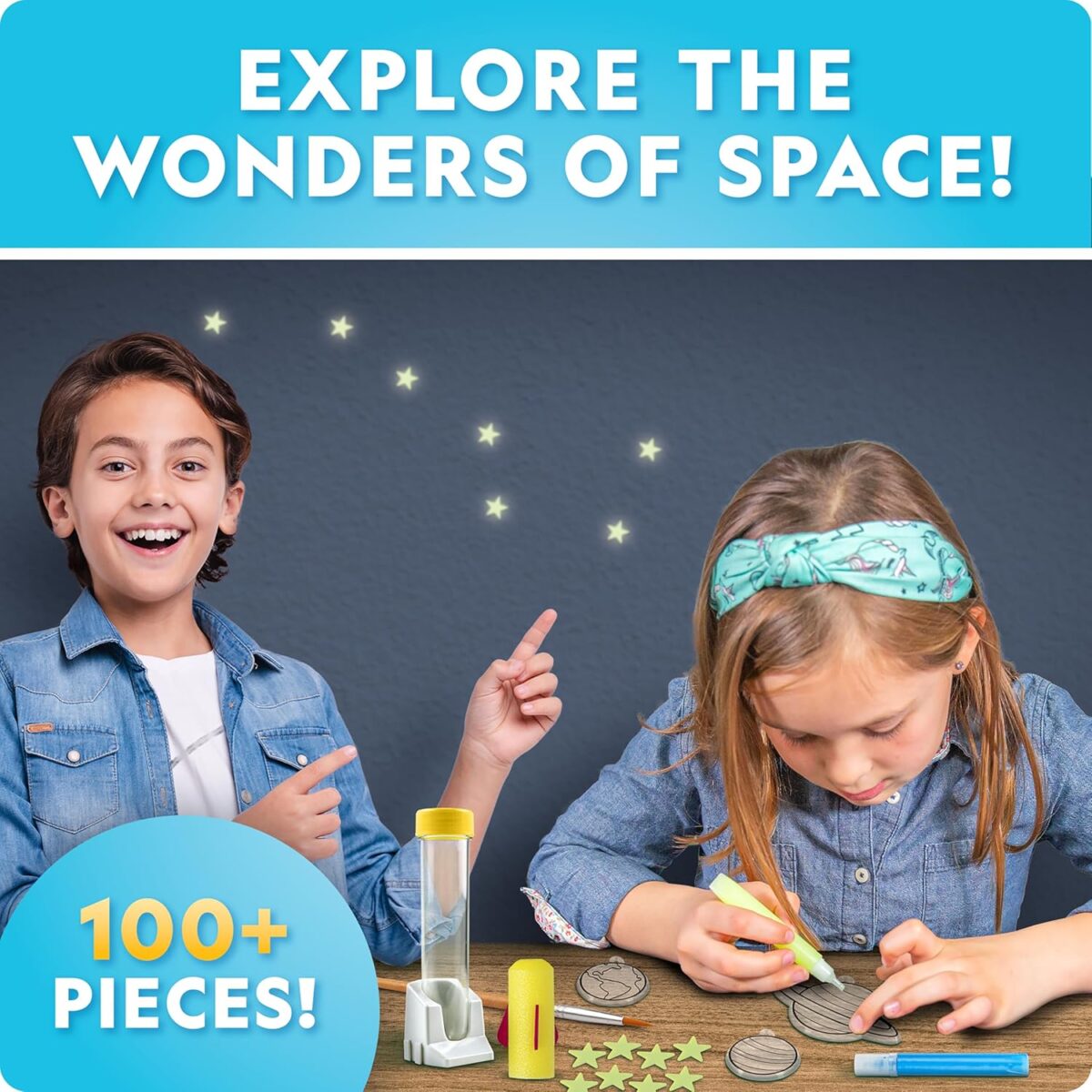 National Geographic Mega Space Activity Kit - Glow in The Dark Science Craft Kit for Kids with 100+ Pieces, Launch a Rocket, Create Glowing Constellations, Paint a Solar System & More - Image 2