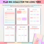Goal Planner | SMART Goal Setting Kit for the New You, Monthly Habits, Reflections & Vision Boards | Pastel Rainbow A5 - Image 6