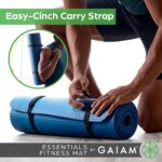 Gaiam Essentials Thick Yoga Mat Fitness & Exercise Mat with Easy-Cinch Yoga Mat Carrier Strap, 72"L x 24"W x 2/5 Inch Thick - Image 4