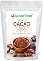 Z Natural Foods Organic Cacao Powder, Nutrition-Packed, Extra-Rich Dark Chocolate Flavor, Perfect for Chocolate Recipes, Shakes, or Smoothies, Non-GMO, Vegan, Gluten-Free, Kosher, 2 lbs