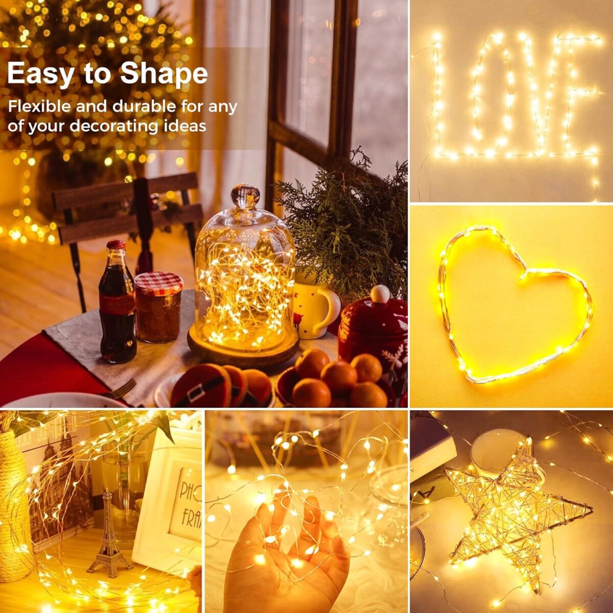 kolpop 30 Pack LED Fairy Lights Battery Operated, 7FT 20 LED Mini Twinkle String Lights Battery Powered Waterproof for Christmas Mason Jars Party (Warm White) - Image 2