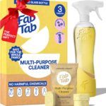 Starter Cleaning Kit - Home-friendly Cleaning Solution With Refillable Glass Bottle - Fabtab Multi-surface Cleaner Tablets For A Modern, Eco-conscious Home - Plant-Based Products