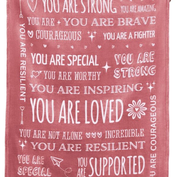 Get Well Blanket - Thoughtful Gifts for Cancer Patients - Chemo Comfort Items, Pink