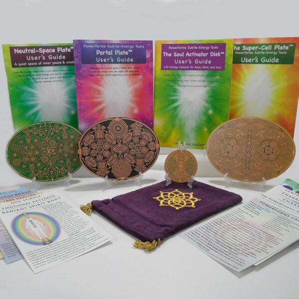 Sacred Geometry Spiritual Meditation Performance Harmonic Activation & Alignment Tool Powerforms 4, Soul Activator Neutral Space Portal Super Cell Energy Healing Cards Velvet Carry Bag