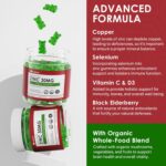Zinc Gummies + Copper, Selenium, Vitamin C & D3, Fermented Zinc Supplements for Women and Men with Elderberry for Daily Immune Support, Powerful Antioxidant, High Absorption, Vegan, Sugar Free, 2 Pack - Image 5