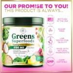 Greens Superfood Powder, Organic Spirulina & Chlorella Greens with Prebiotics & Probiotics, Gut Health & Bloating Support for Women, Green Drink Powder for Digestive & Energy Support - 28 Servings - Image 4