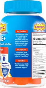 Emergen-C Immune+ Immune Gummies, Vitamin D plus 750 mg Vitamin C, Immune Support Dietary Supplement, Caffeine Free, Gluten Free, Super Orange Flavor - 45 Count - Image 10