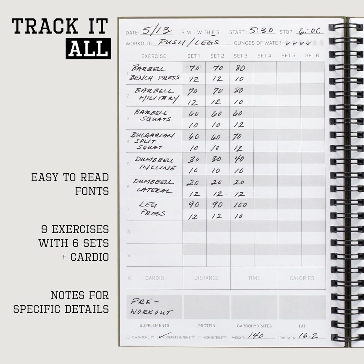 The Ultimate Fitness Journal for Tracking and Crushing Your Gym Goals - Detailed Workout Planner & Log Book For Men and Women - Great Gym Accessories With Calendar, Nutrition & Progress Tracker - Image 3