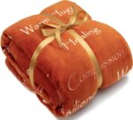 Chanasya Premium Sympathy Warm Hugs Gift Throw Blanket - Healing Gift Cancer Chemo Survivor Get Well Caring Gifts - Comfort Gift Blanket for Love Support Strength -Women Men Friend Grandma - Orange