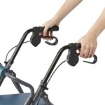 Medline Rollator Walker with Seat and Wheels, Folding Walker for Seniors with Microban Protection, Durable Steel Frame Supports up to 350 lbs, 6 inch wheels, Teal - Image 2