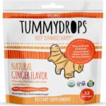 USDA Organic Natural Ginger Tummydrops, Gluten Free & Vegan, 33 Individually Wrapped Drops in a Resealable Bag