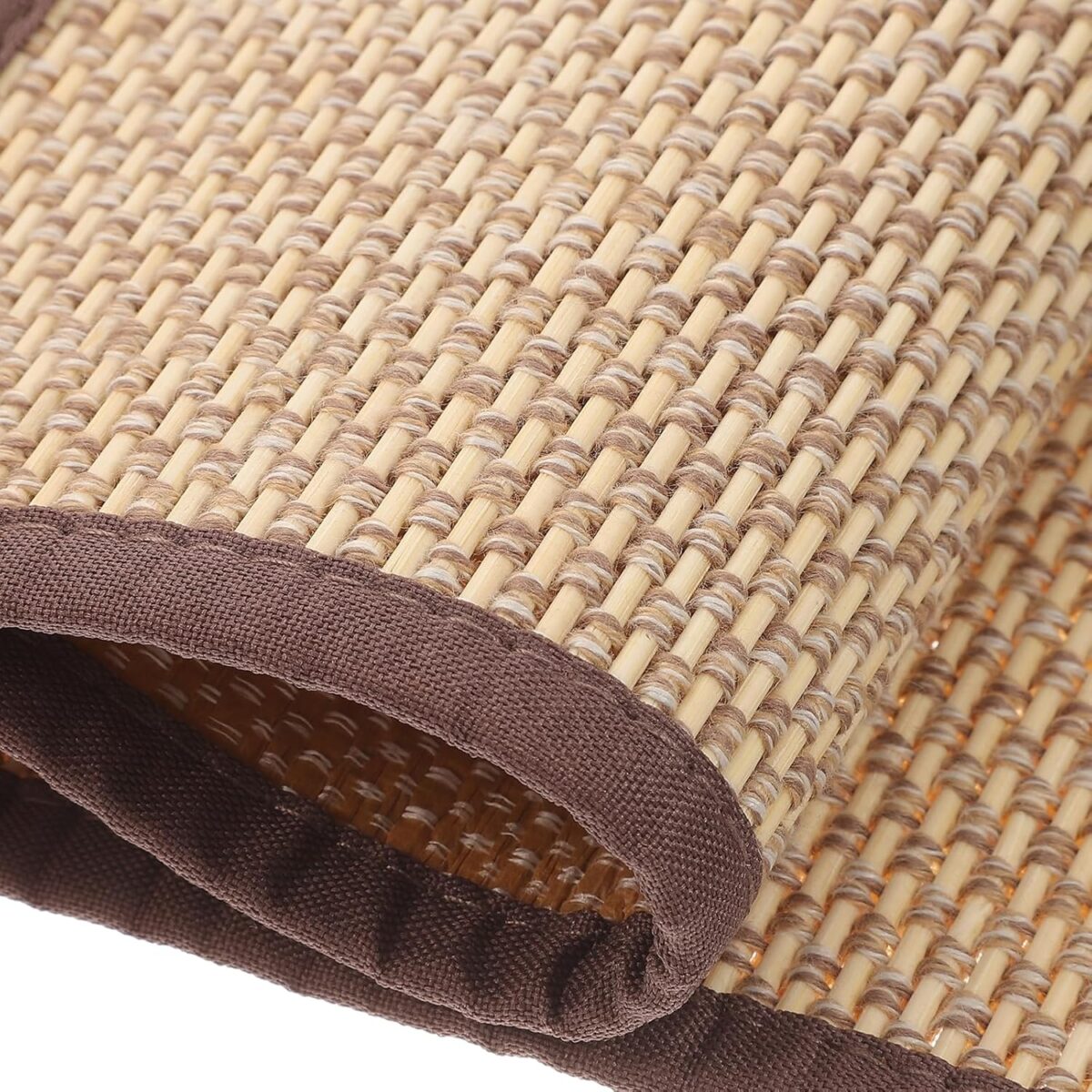 Bamboo Rug Woven Straw Seat Cushion Japanese Style Rattan Futon Sitting Pad Tatami Floor Pillow for Zen Garden Yoga Practice or Buddha Meditation Light Brown Japanese Tatami Mat - Image 8