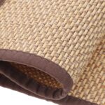 Bamboo Rug Woven Straw Seat Cushion Japanese Style Rattan Futon Sitting Pad Tatami Floor Pillow for Zen Garden Yoga Practice or Buddha Meditation Light Brown Japanese Tatami Mat - Image 8